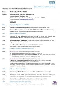 Theatres and Decontamination Conference